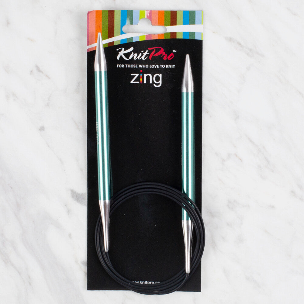 KnitPro ZİNG 8 MM 120 Cm MAVİ MİSİNALI ŞİŞ - 47196